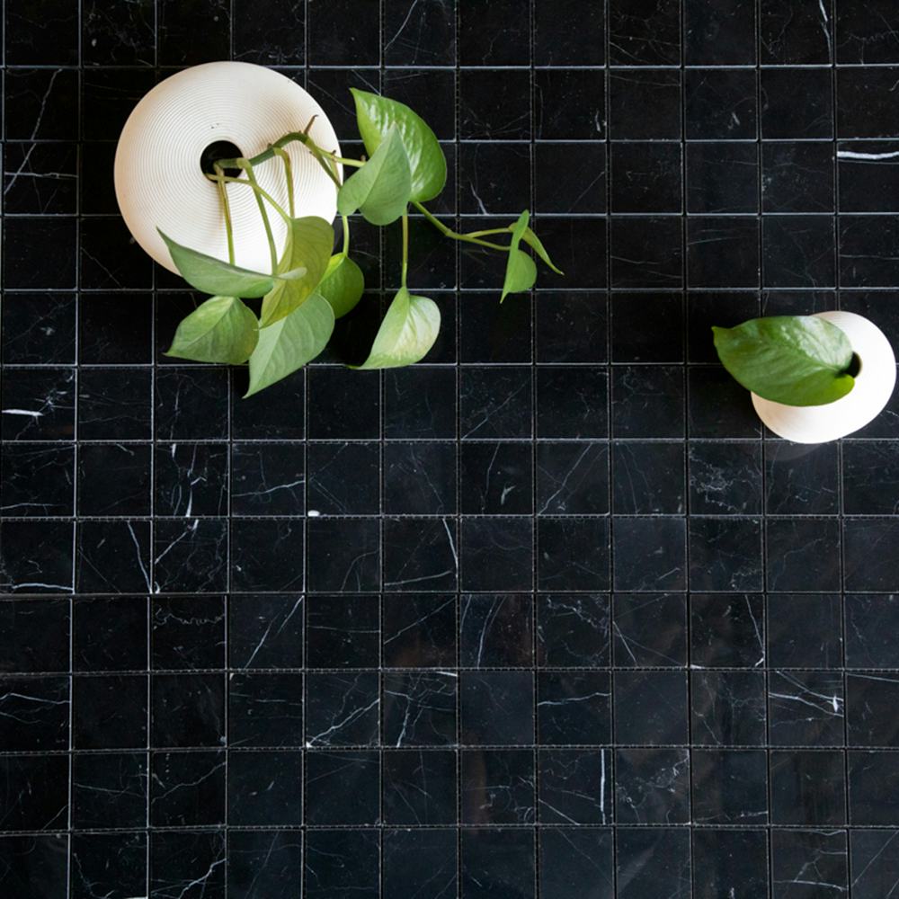 Natursten ArtStone Nero Marquina Polerad 5x5 cm