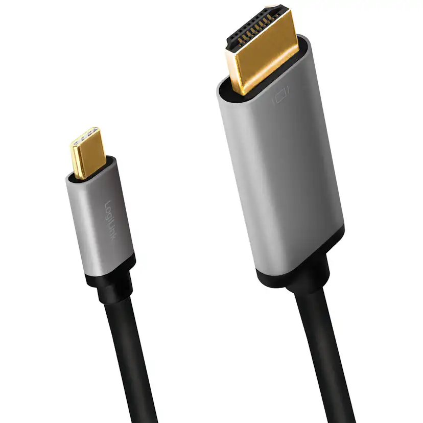 Kabel LogiLink USB-C till HDMI 4K/60Hz Aluminium 1,8 m