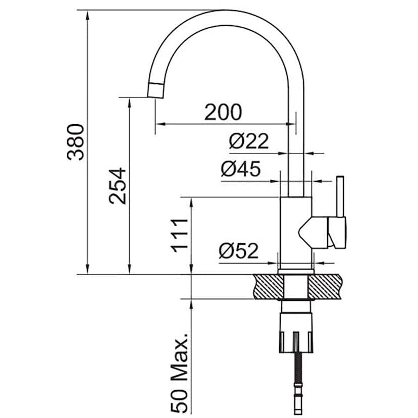 Köksblandare Scandtap Steel Curve Rostfritt Stål