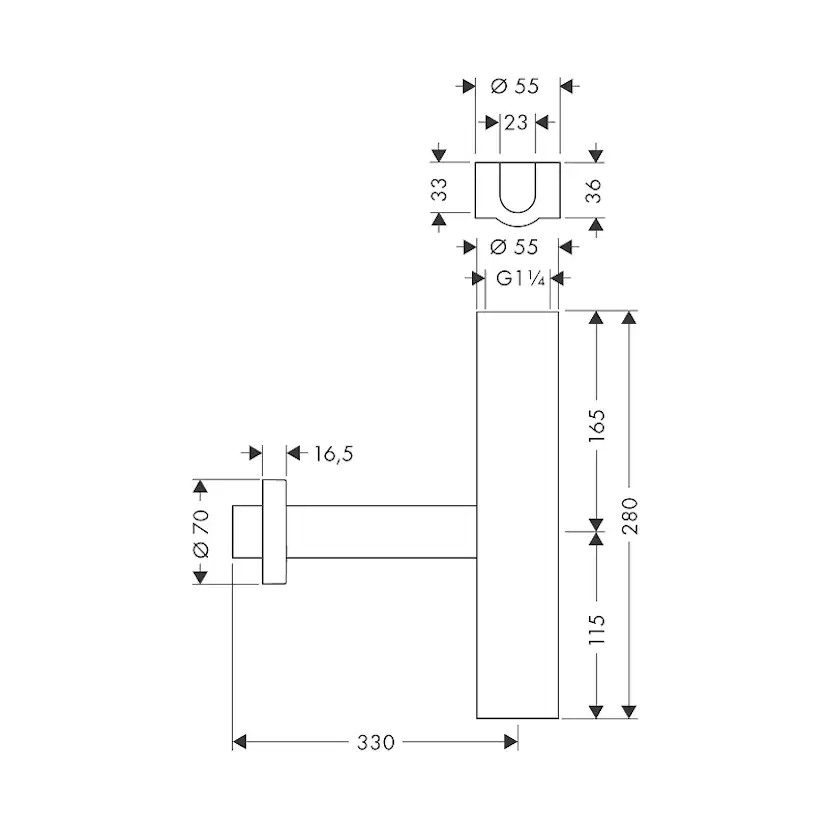 Designvattenlås Hansgrohe Flowstar