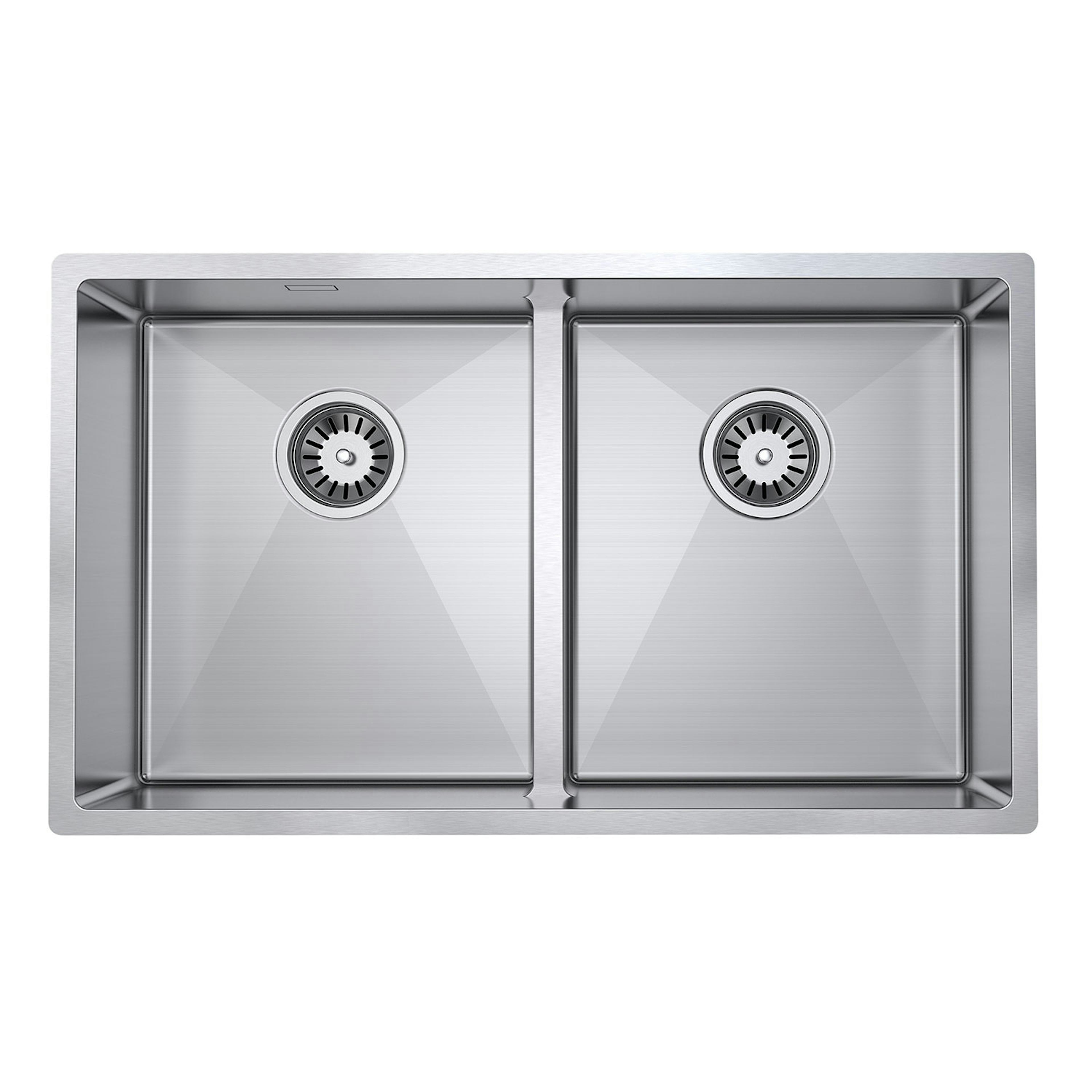 Diskho DecoSteel DI Combo 3434 Rostfri Dubbel med Korgventil & Vattenlås