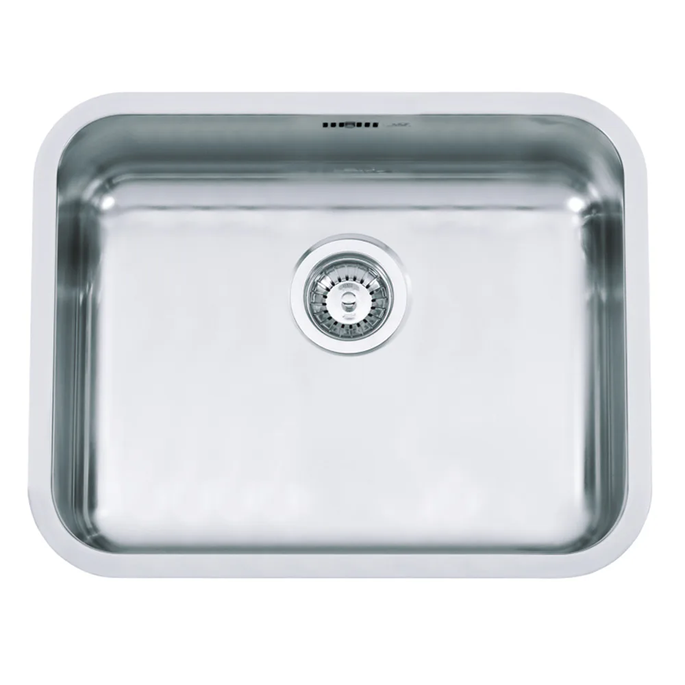 Infälld Diskho DecoSteel IB 5040L Rostfri Enkel med Korgventil & Vattenlås