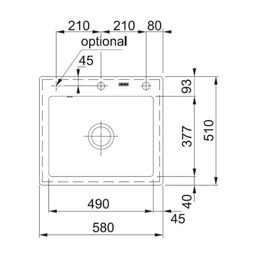 Diskho Franke Mythos MTK 610-58 Porslin