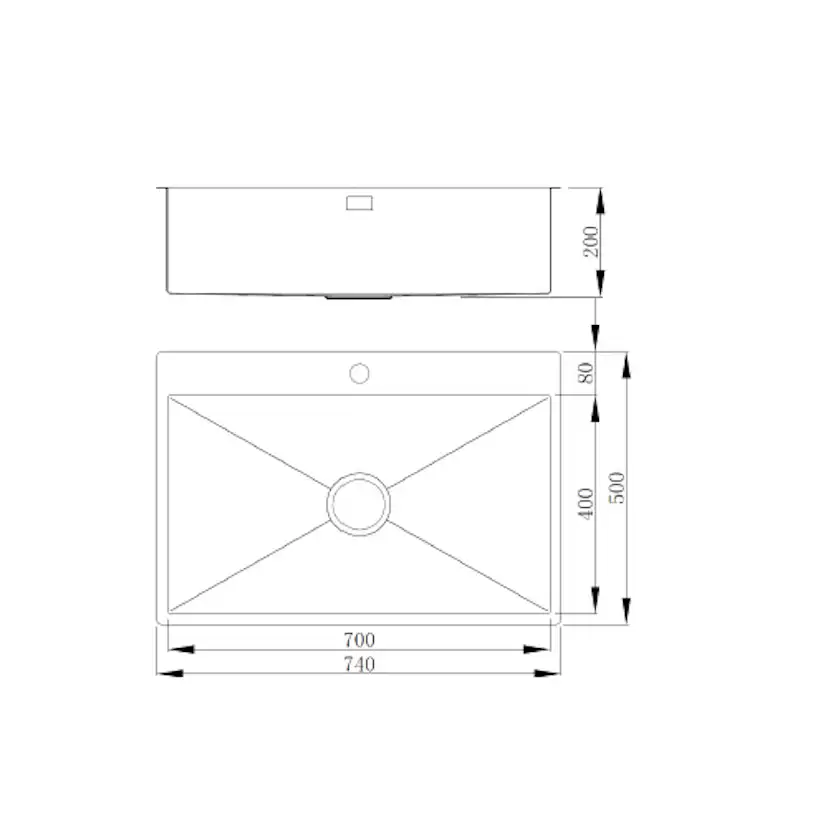 Diskho Nordic Tech Radius 700 B X Rostfri Enkel med Korgventil & Vattenlås