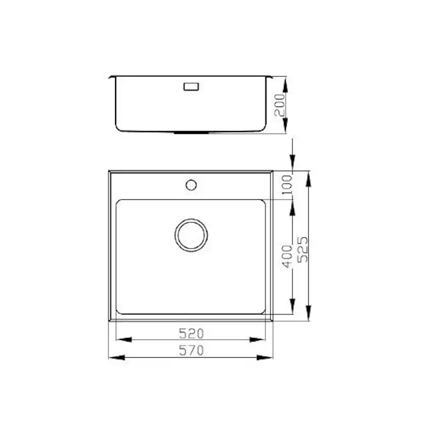 Infälld Diskho Nordic Tech Safir 520 B Rostfri Enkel med Korgventil & Vattenlås