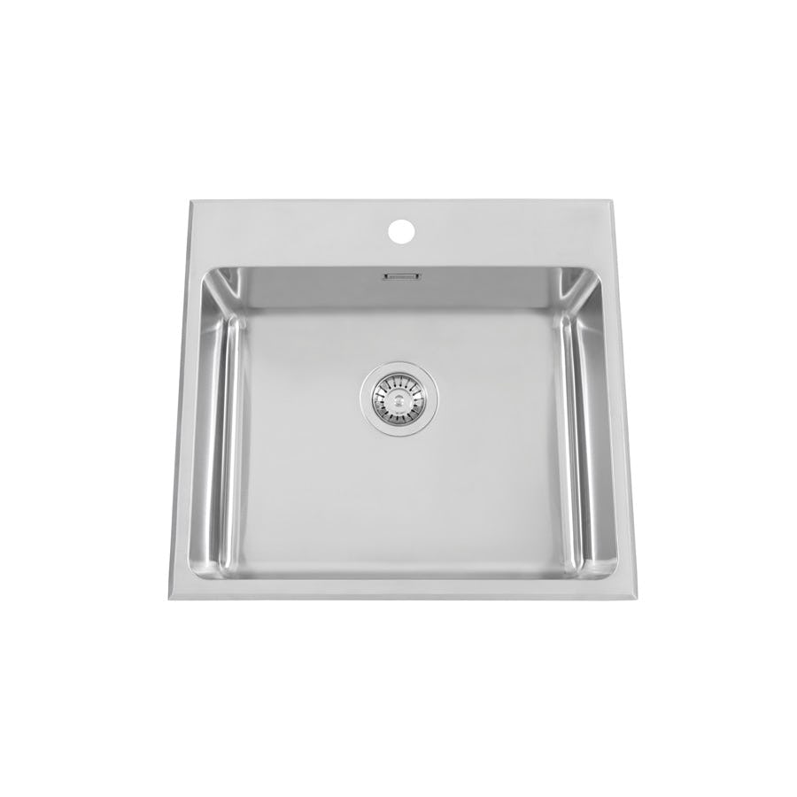 Infälld Diskho Nordic Tech Safir 520 B Rostfri Enkel med Korgventil & Vattenlås