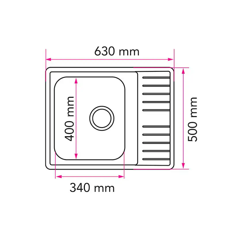 Infälld Diskbänk Stala Lyria L40-S Rostfri Diskho