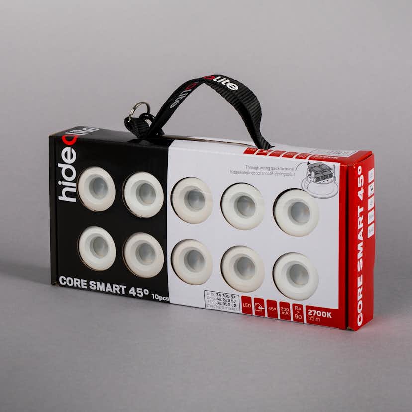 Downlight Hide-a-lite Core Smart 45° 10-pack Vit