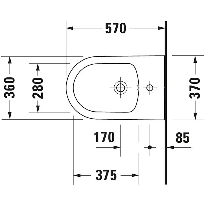 Bidé Duravit ME by Starck Väggmonterad