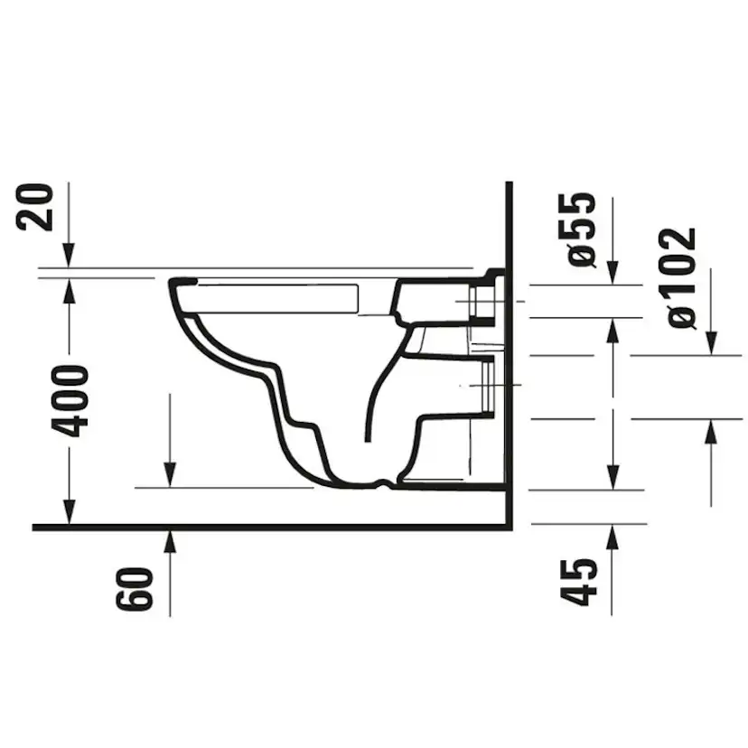 Vägghängd Toalettstol Duravit D-Code Rimless