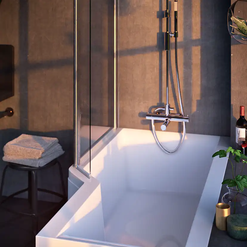 Badkar Nordhem Apelviken Vit Standard Enkel rygglutning