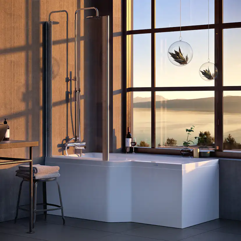 Badkar Nordhem Apelviken Vit Standard Enkel rygglutning