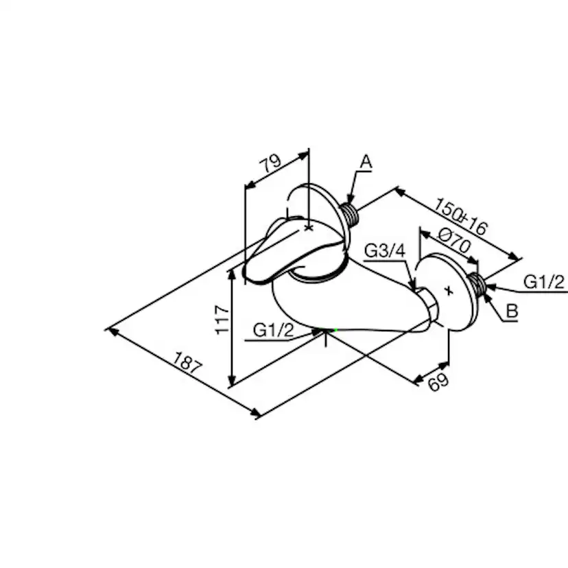 Duschblandare Damixa Space Krom