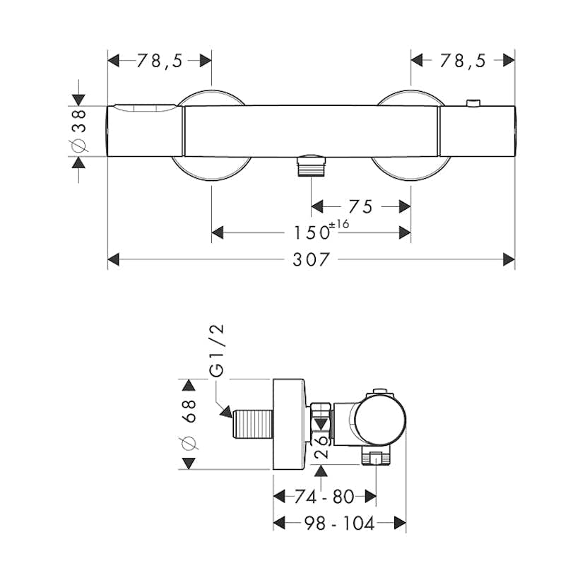 Duschblandare Axor Citterio M 150 cc