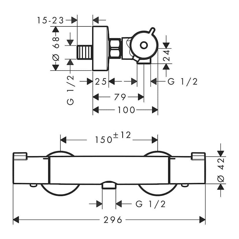 Duschblandare Hansgrohe Ecostat 1001 CL EcoSmart 150 cc
