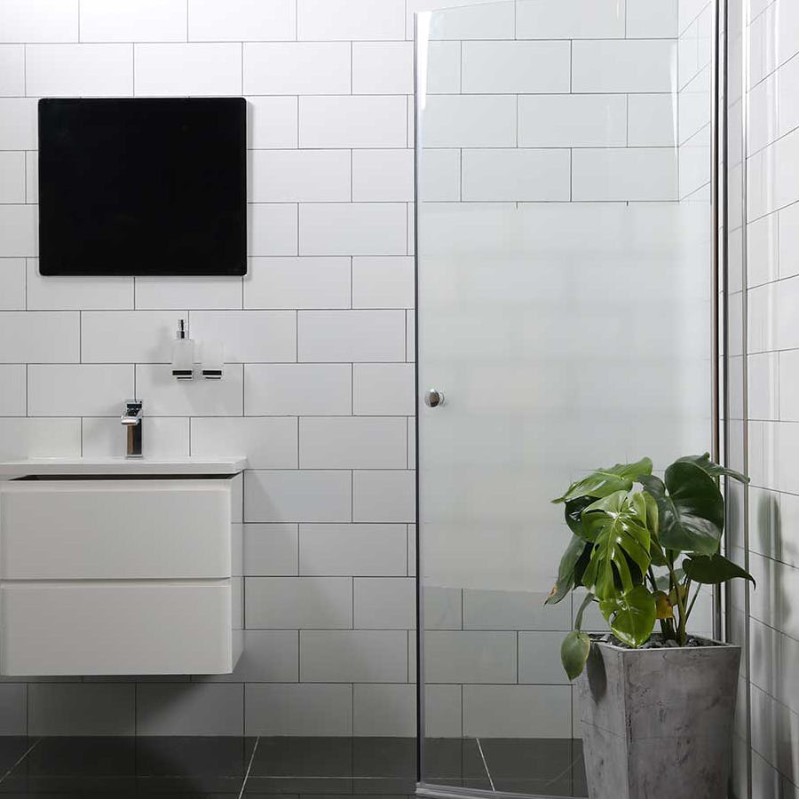 Duschdörr Bathlife Mångsidig 45° Dörr Delvis Frostat Glas