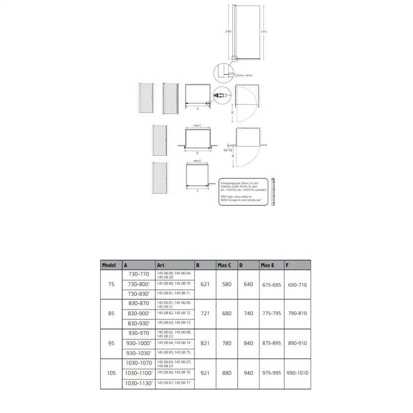 Duschdörr Hafa Igloo Pro Niche