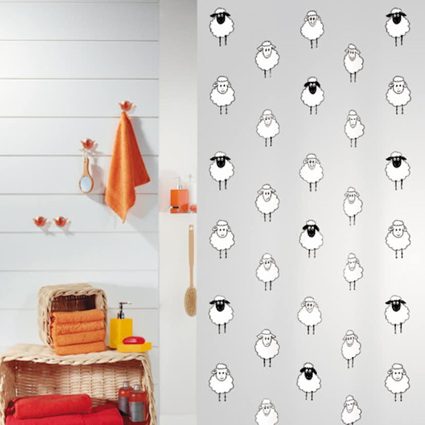 Duschdraperi Spirella Lana black 180x200