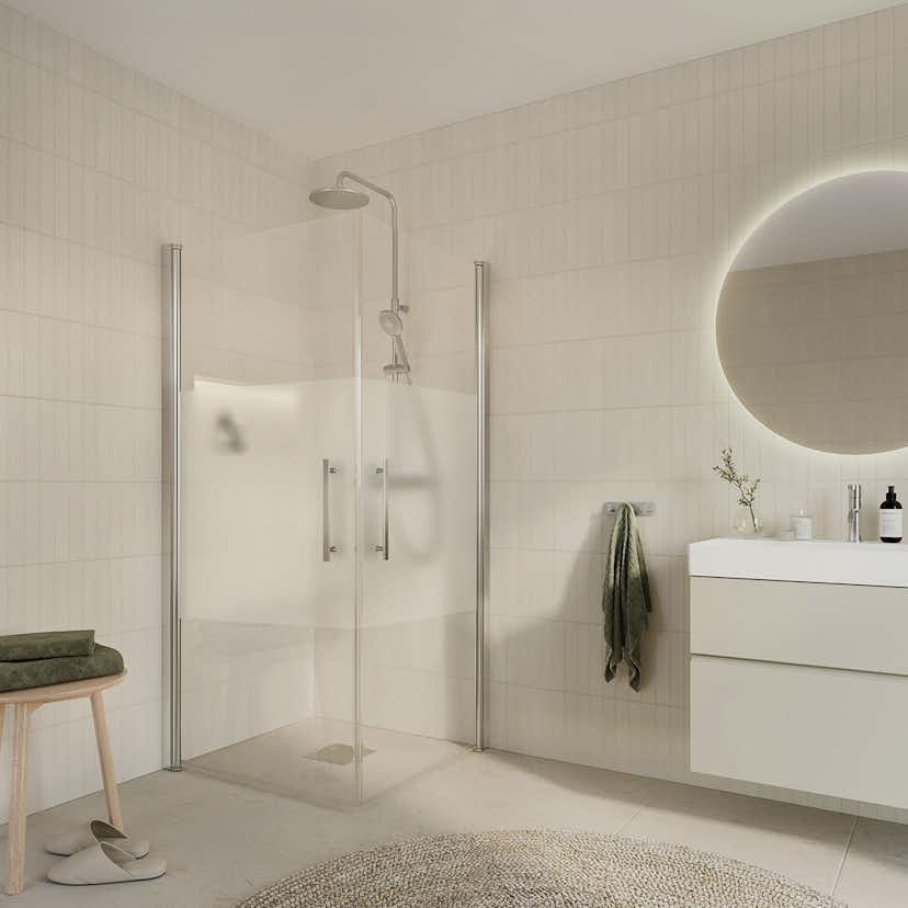 Duschhörn Arrow Corner Delvis Frostat Glas