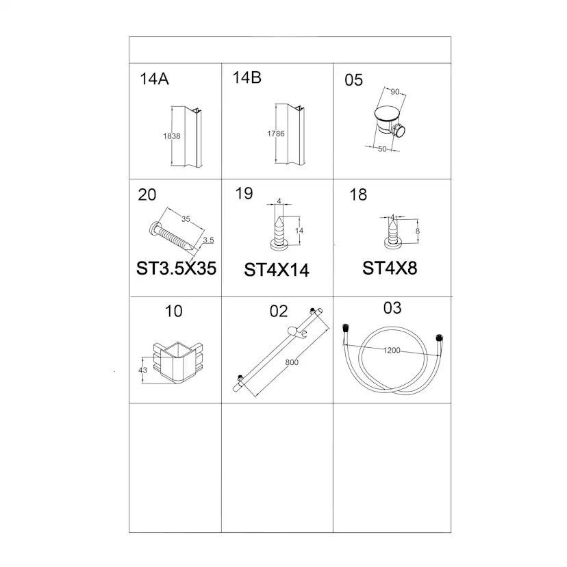 Duschkabin Bathlife Ideal 90x90 Rak