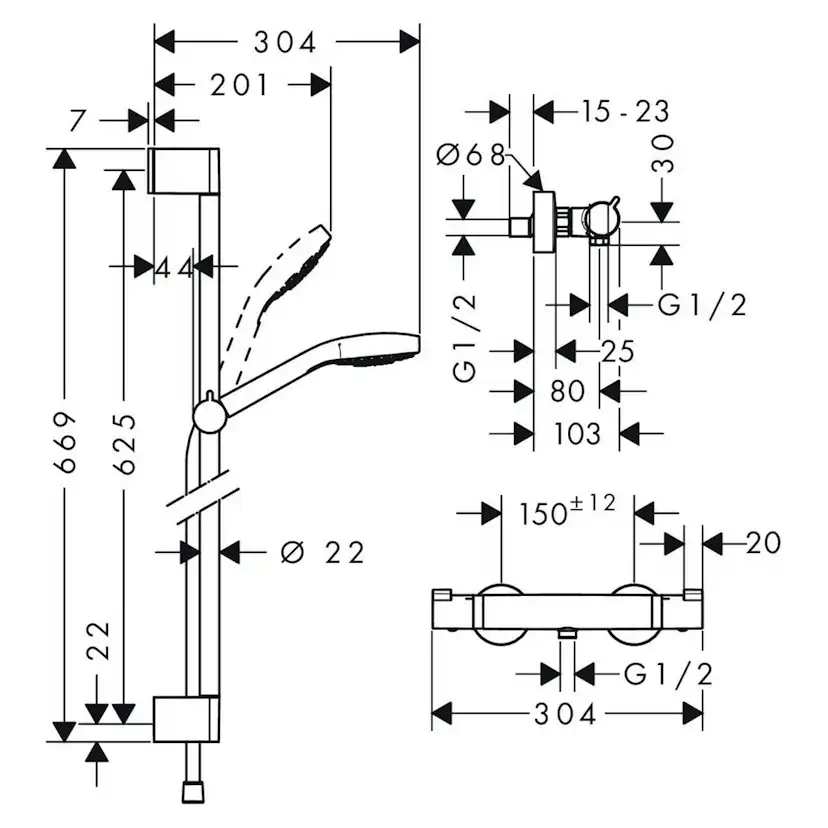 Duschset Hansgrohe Croma Select S Vario Kombipaket