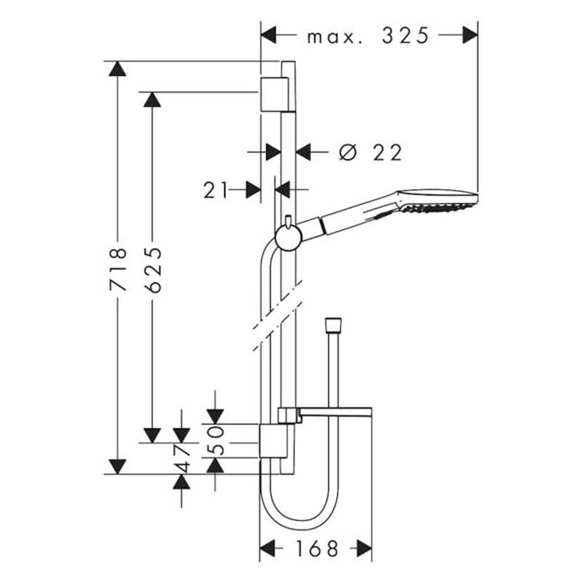 Duschset Hansgrohe Raindance Select E 120 3jet EcoSmart 65 cm