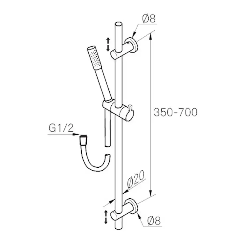 Duschset Mora Rexx S6 Krom