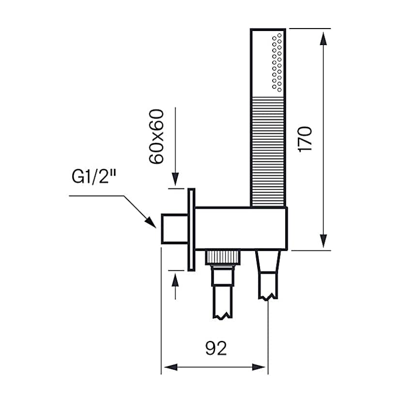 Duschset Tapwell Box 300/300 Square för Inbyggnad Krom