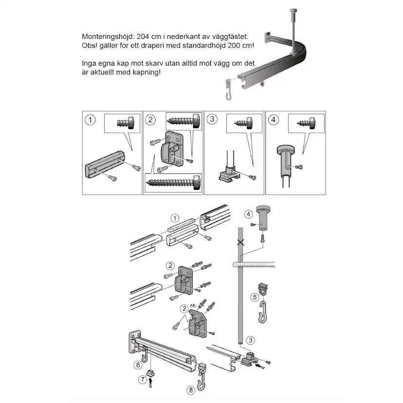 Duschstång Leijma Stabil L-Form Silver