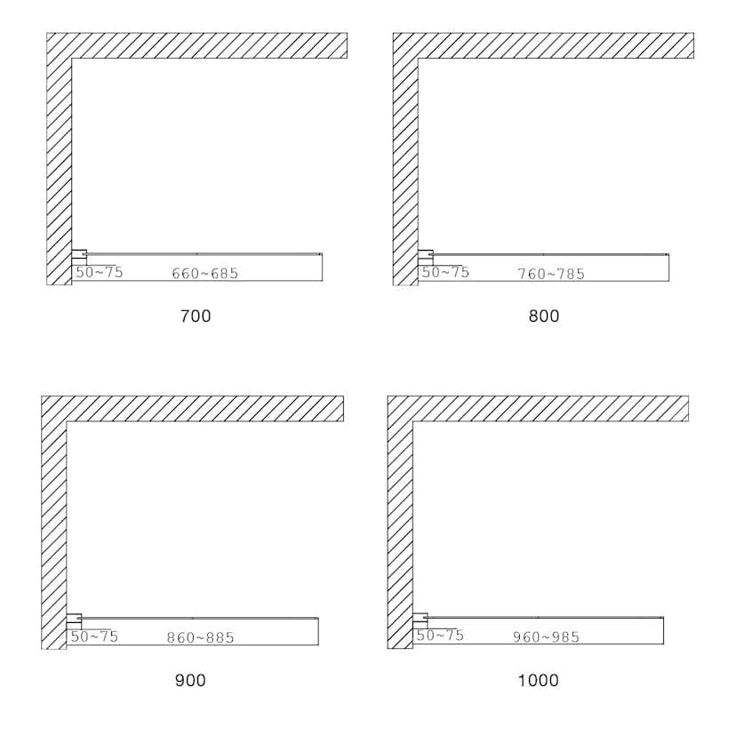 Duschvägg Arrow Wall Delvis Frostat Glas