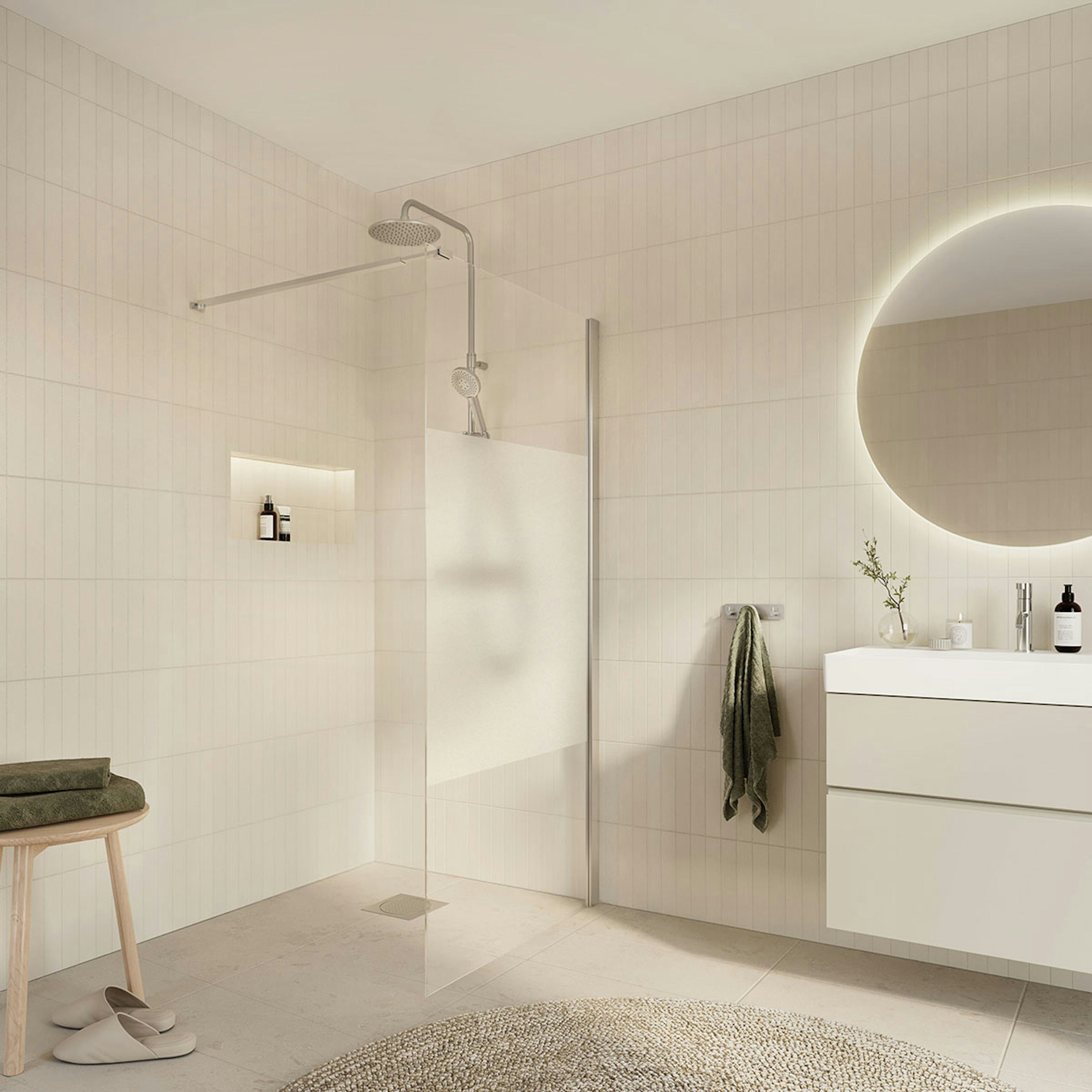 Duschvägg Arrow Wall Delvis Frostat Glas