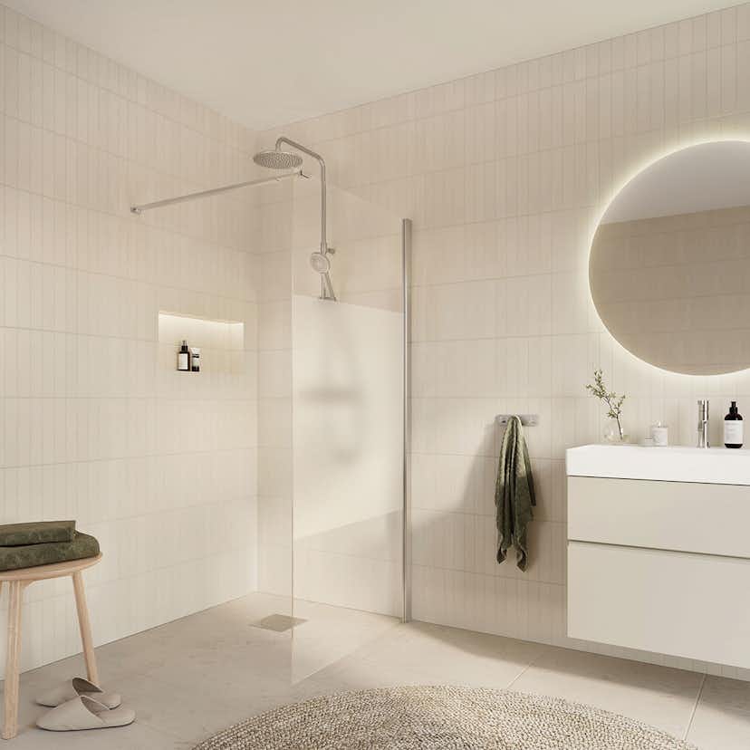 Duschvägg Arrow Wall Delvis Frostat Glas