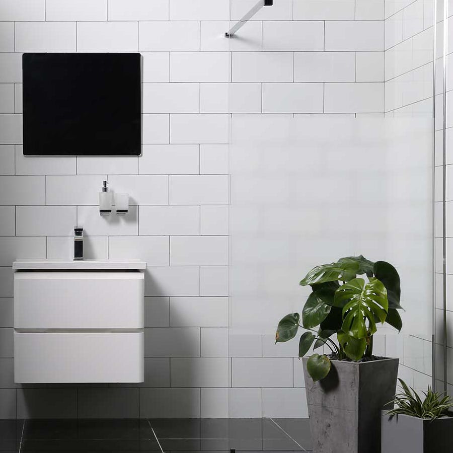 Duschvägg Bathlife Mångsidig Rak Vägg Delvis Frostat Glas