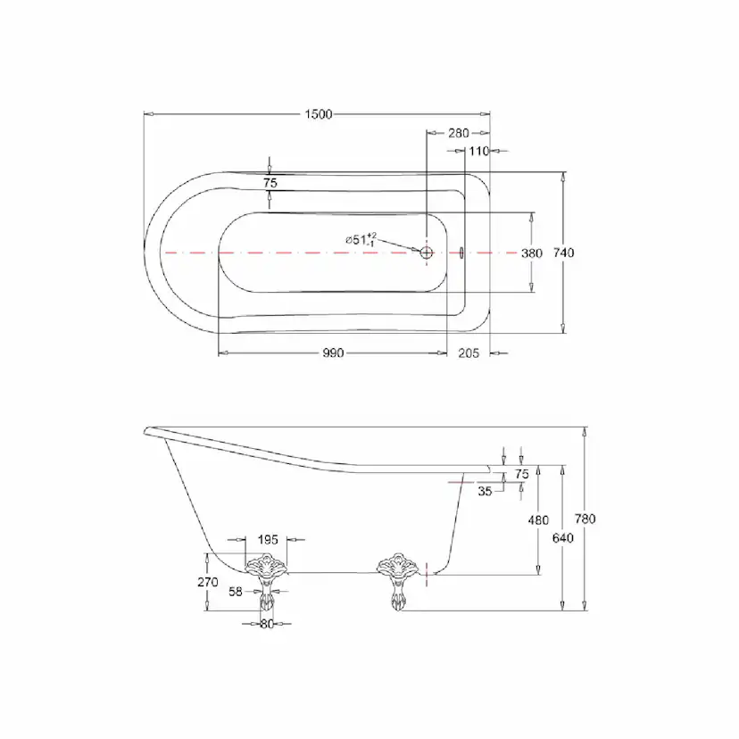 Badkar Burlington Buckingham
