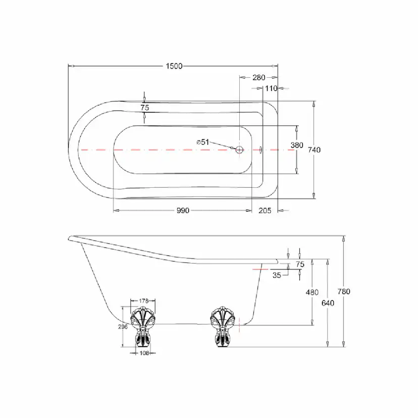 Badkar Burlington Buckingham