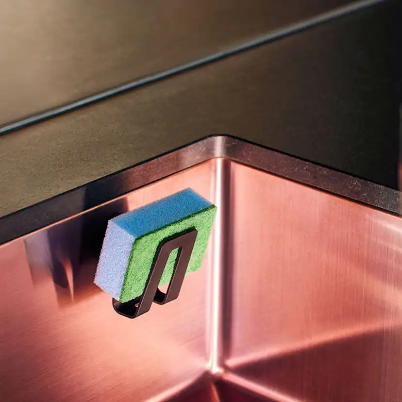 Disksvamphållare Happy Sinks Biokomposit Svart för Diskbänk & Diskho