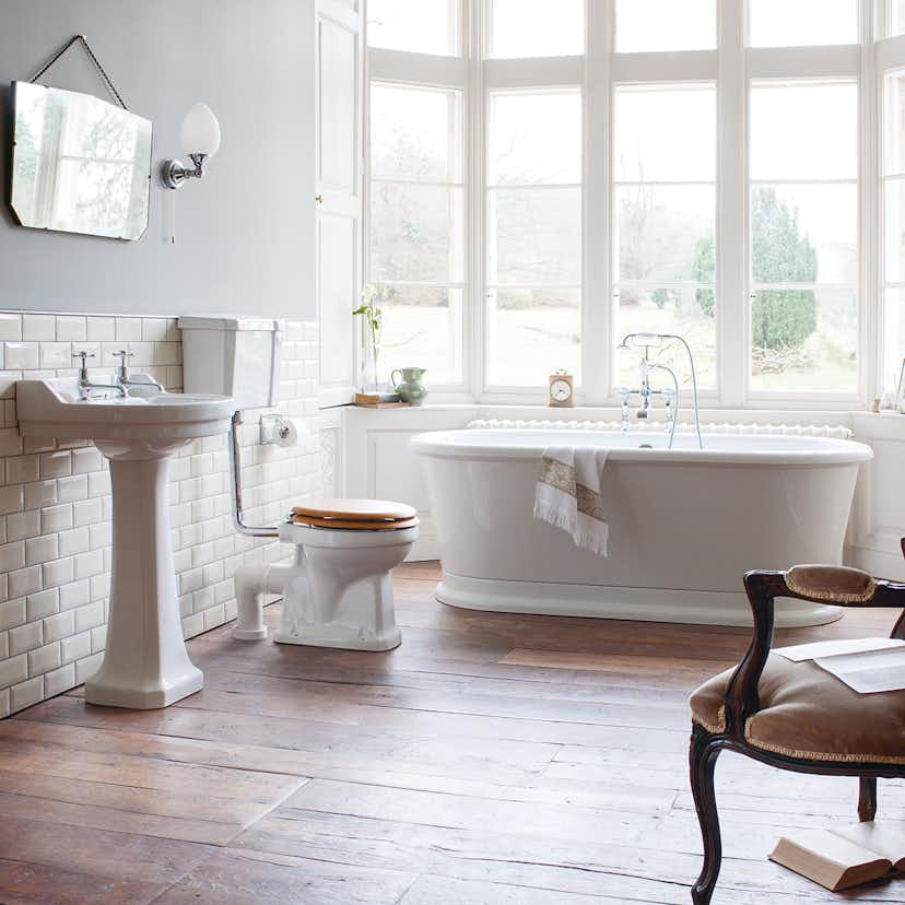 Badkar Burlington London Runt 1800 mm Lucite Vit