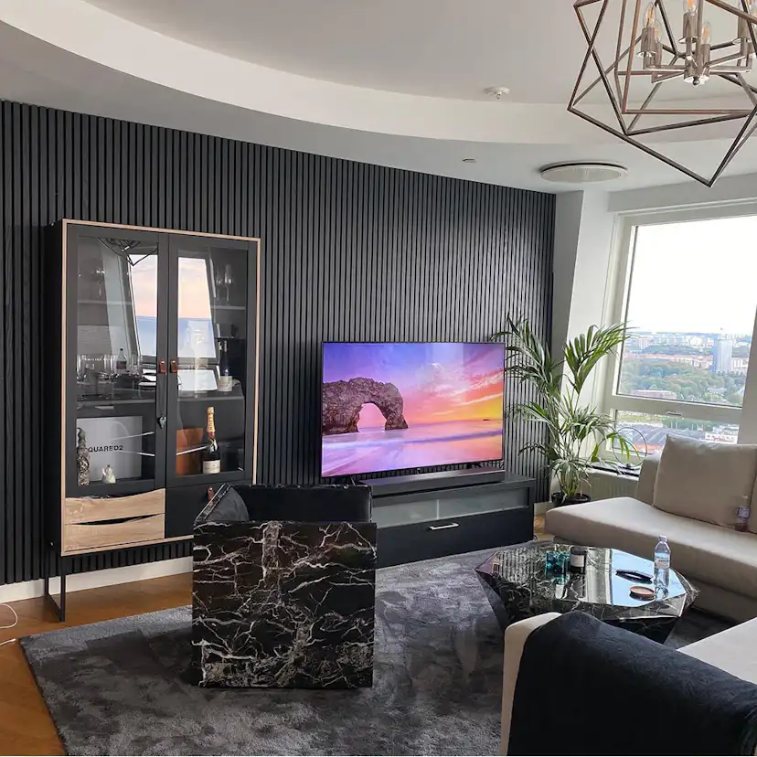 Akustikpanel Wood on wall Ek Grålackad