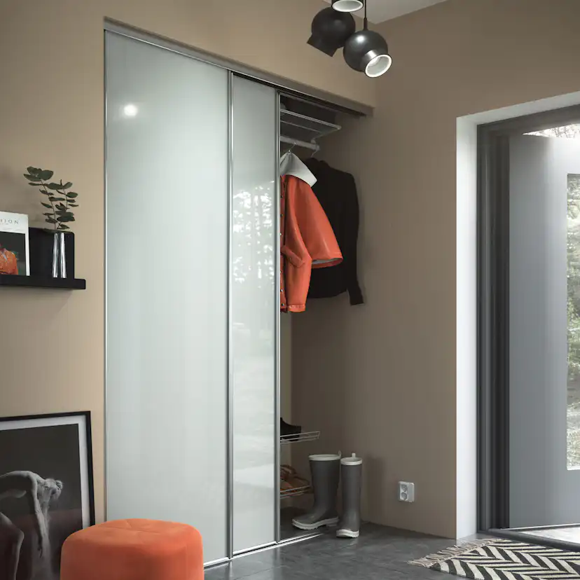 Skjutdörr Lundbergs Entry Vitt Glas