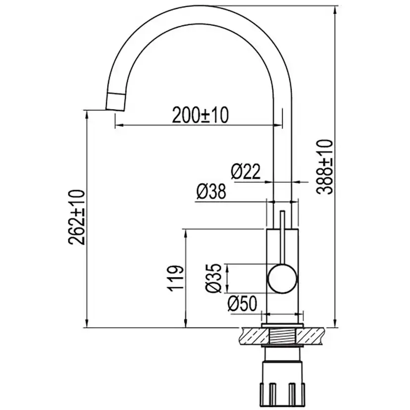 Köksblandare Scandtap Steel Equip Rostfritt Stål