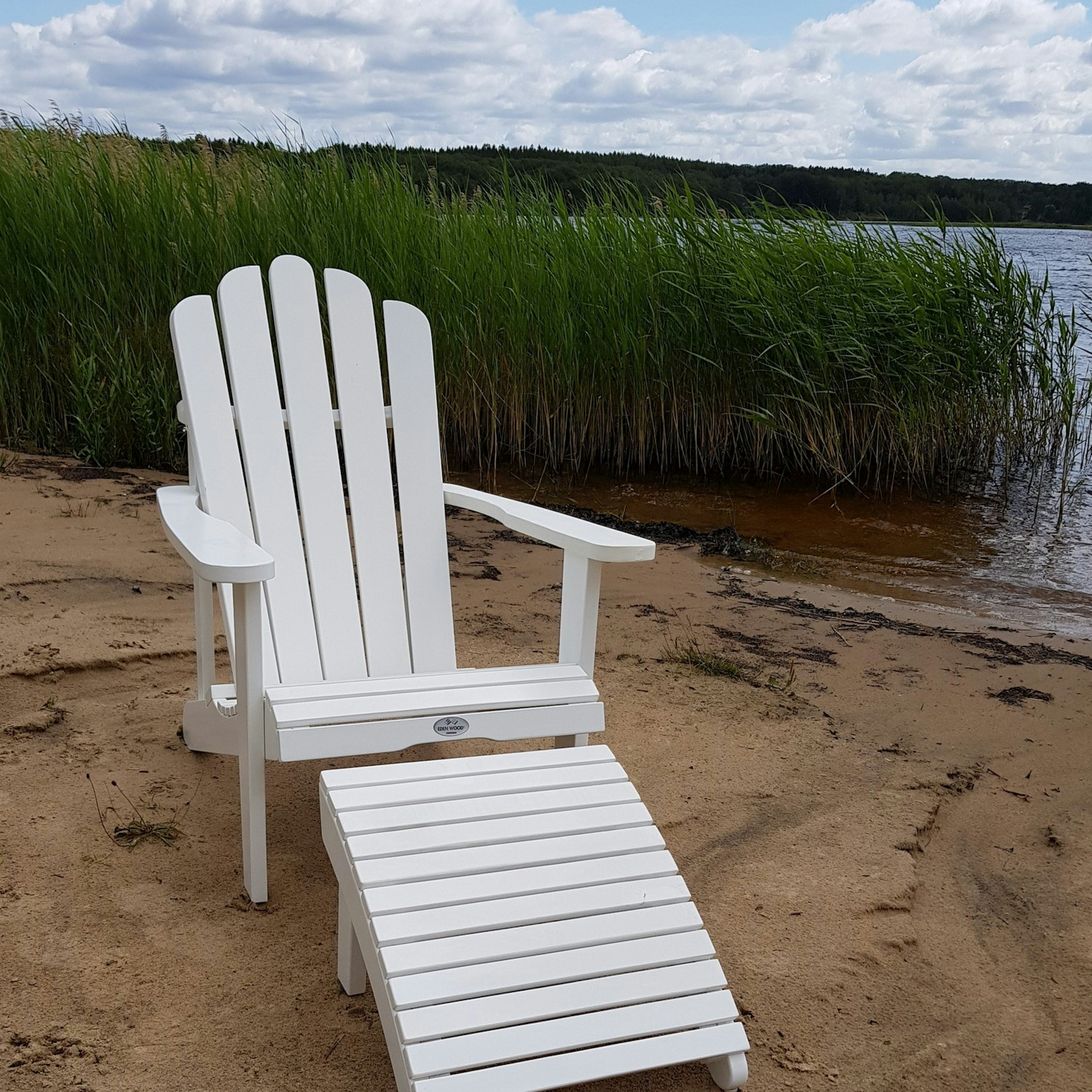 Däckstol Eden Wood Nestor Adrion inkl. Fotpall Utomhus
