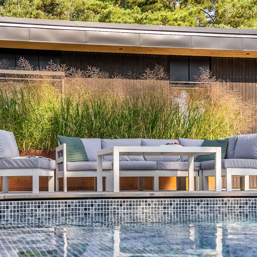 Loungebord Utomhus Eden Wood Ransvik Greige 77x138x55 cm Svensk Norrlandsfuru FSC