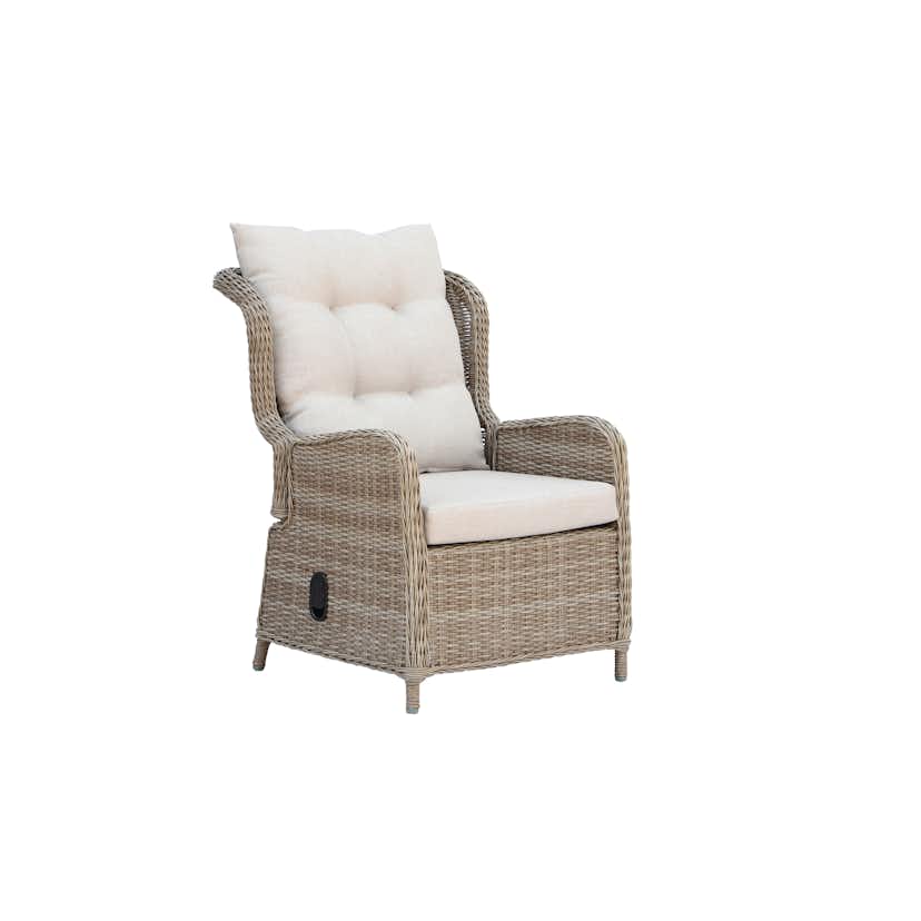 Loungeset Baltic Garden Rosemarie 2 st Reclinerfåtöljer med Sidobord inkl Dynor