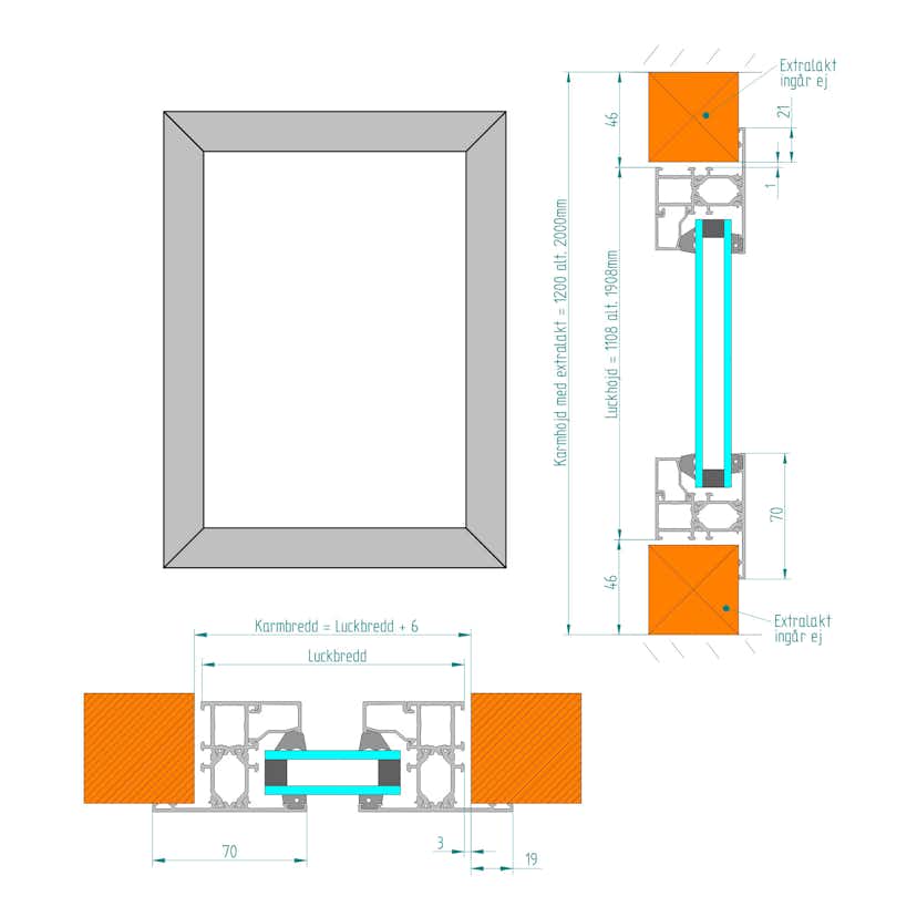 Fast Väggparti Landskap Robust Året runt 3-del