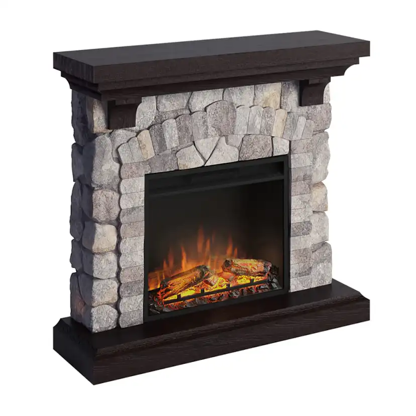 Elektrisk Kamin Tagu Reino Rock Grå Skorstensfri Elkamin 1500W