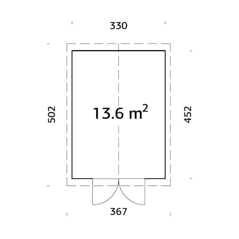 Förråd Palmako Martin 13,6 m2