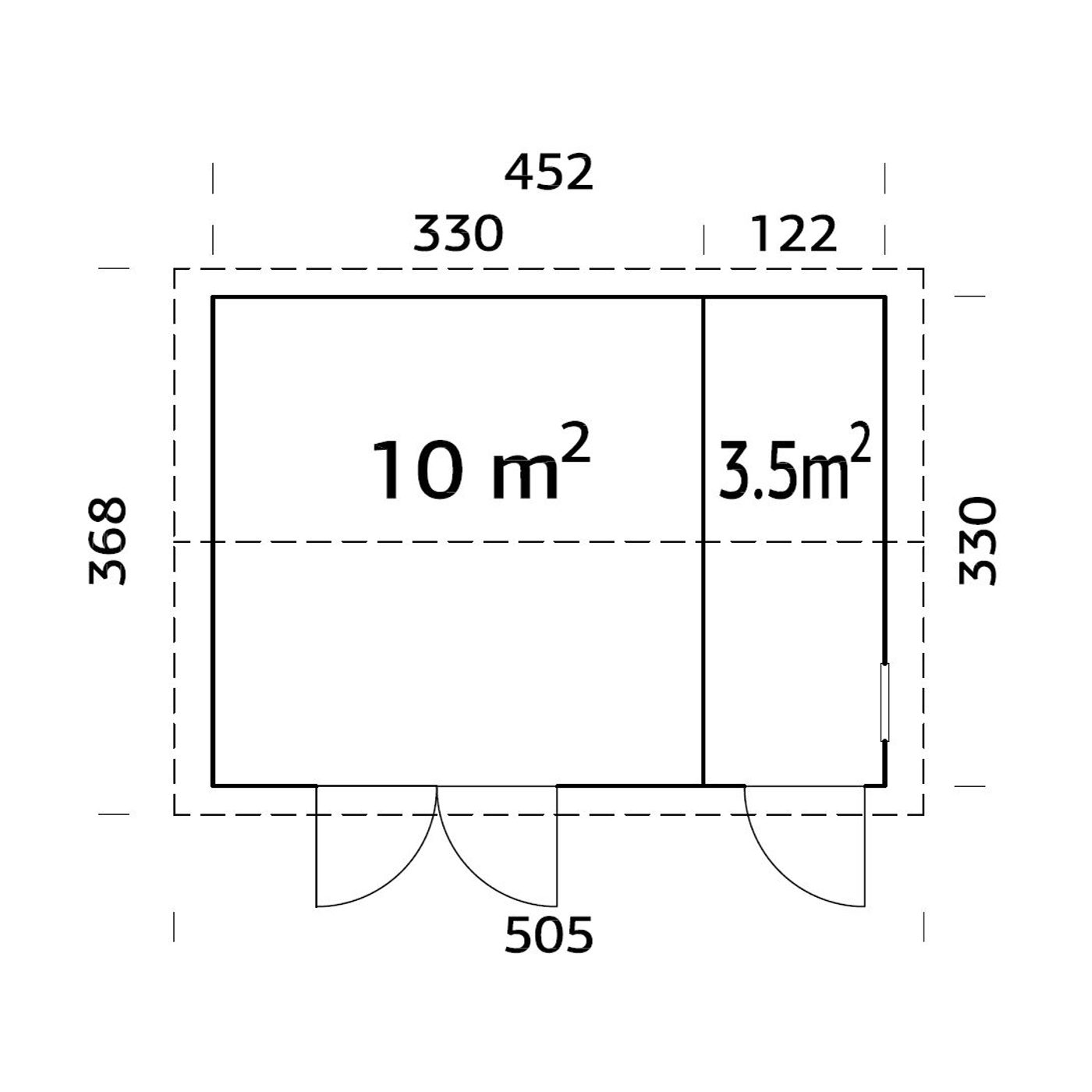 Förråd Palmako Olaf 13,5 m² Redskapsbod i Trä med Sadeltak