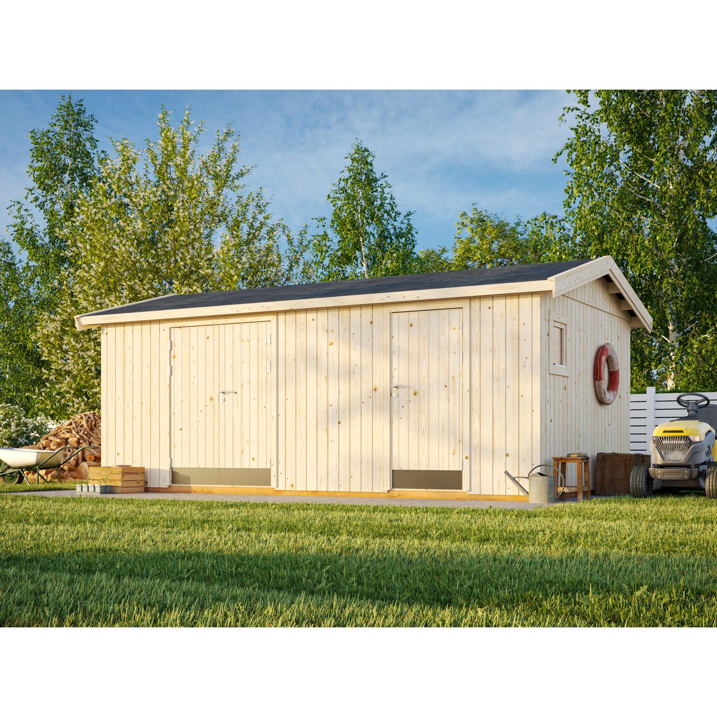 Förråd Palmako Olaf 16,9 m² Redskapsbod i Trä med Sadeltak