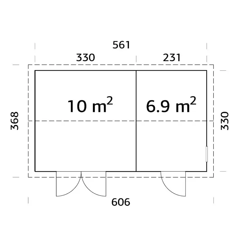 Förråd Palmako Olaf 16,9 m² Redskapsbod i Trä med Sadeltak