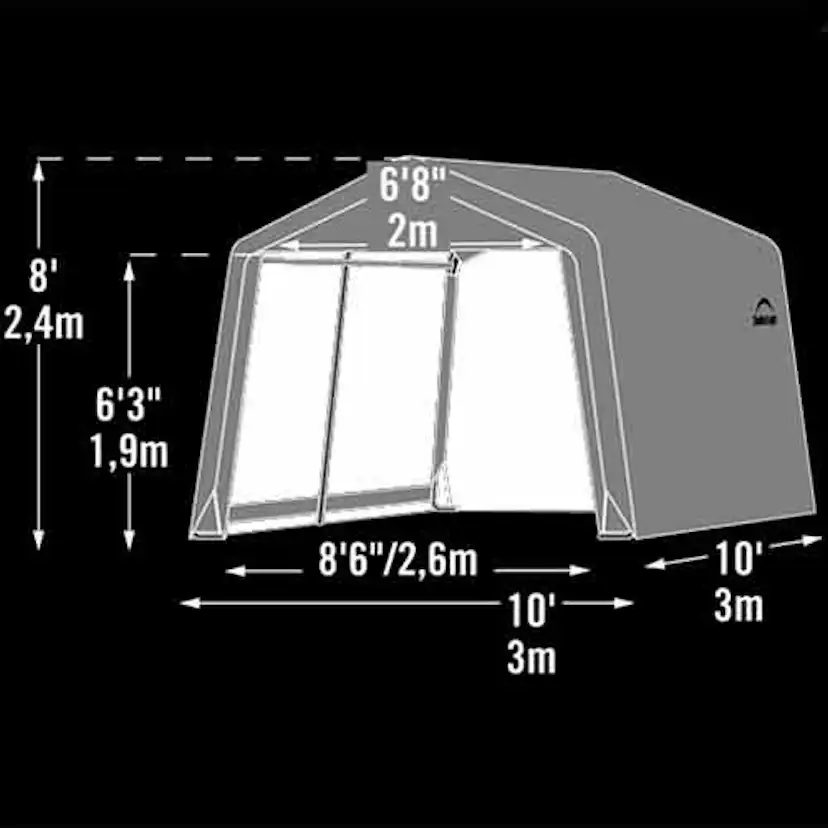 Förrådstält gop Original 9 m² i Galvaniserat Stål & Polyetenväv